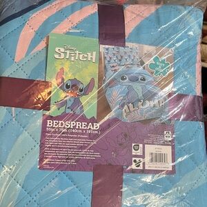 Disney Stitch Blue and Pink Quilt Twin